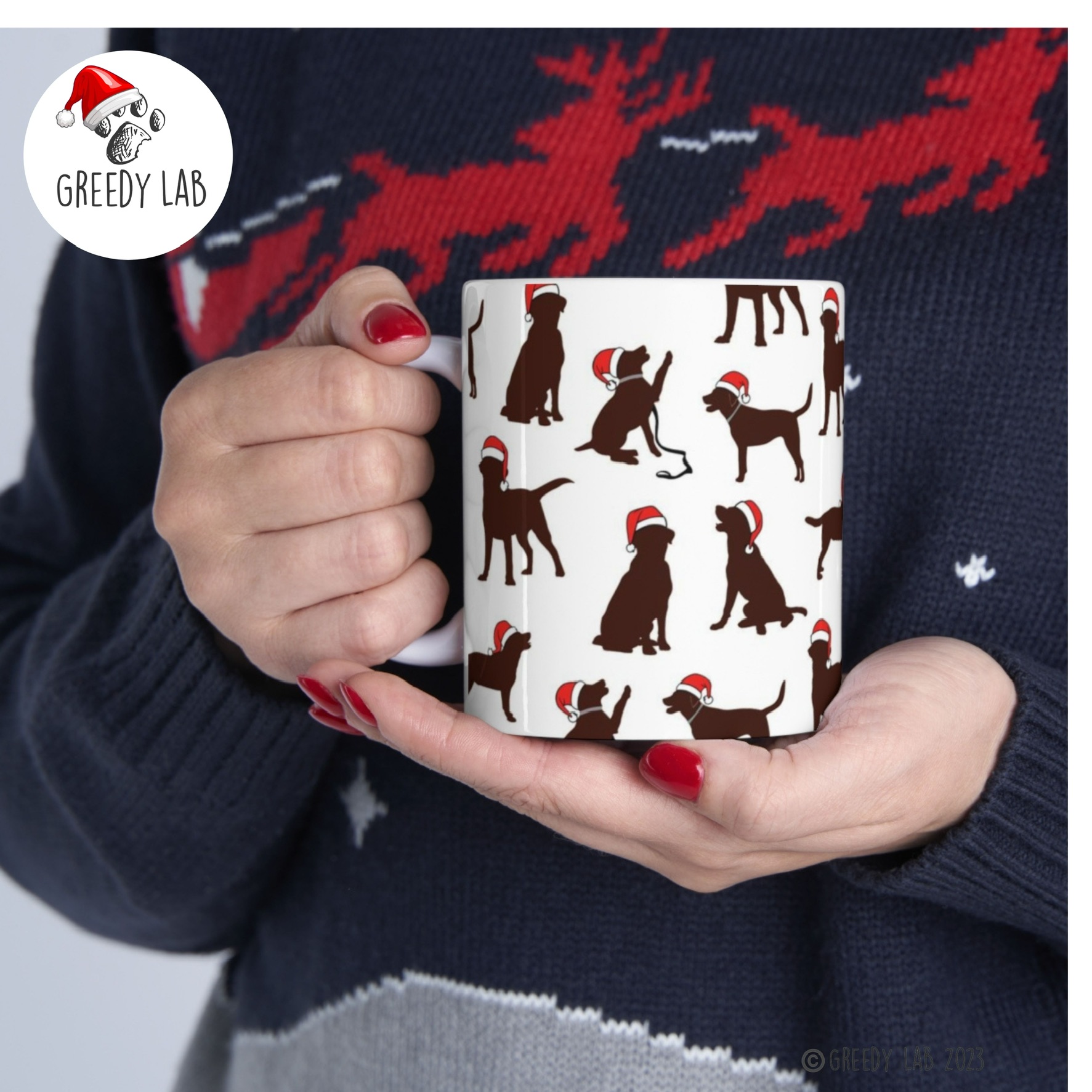 Chocolate Labrador Christmas Mug