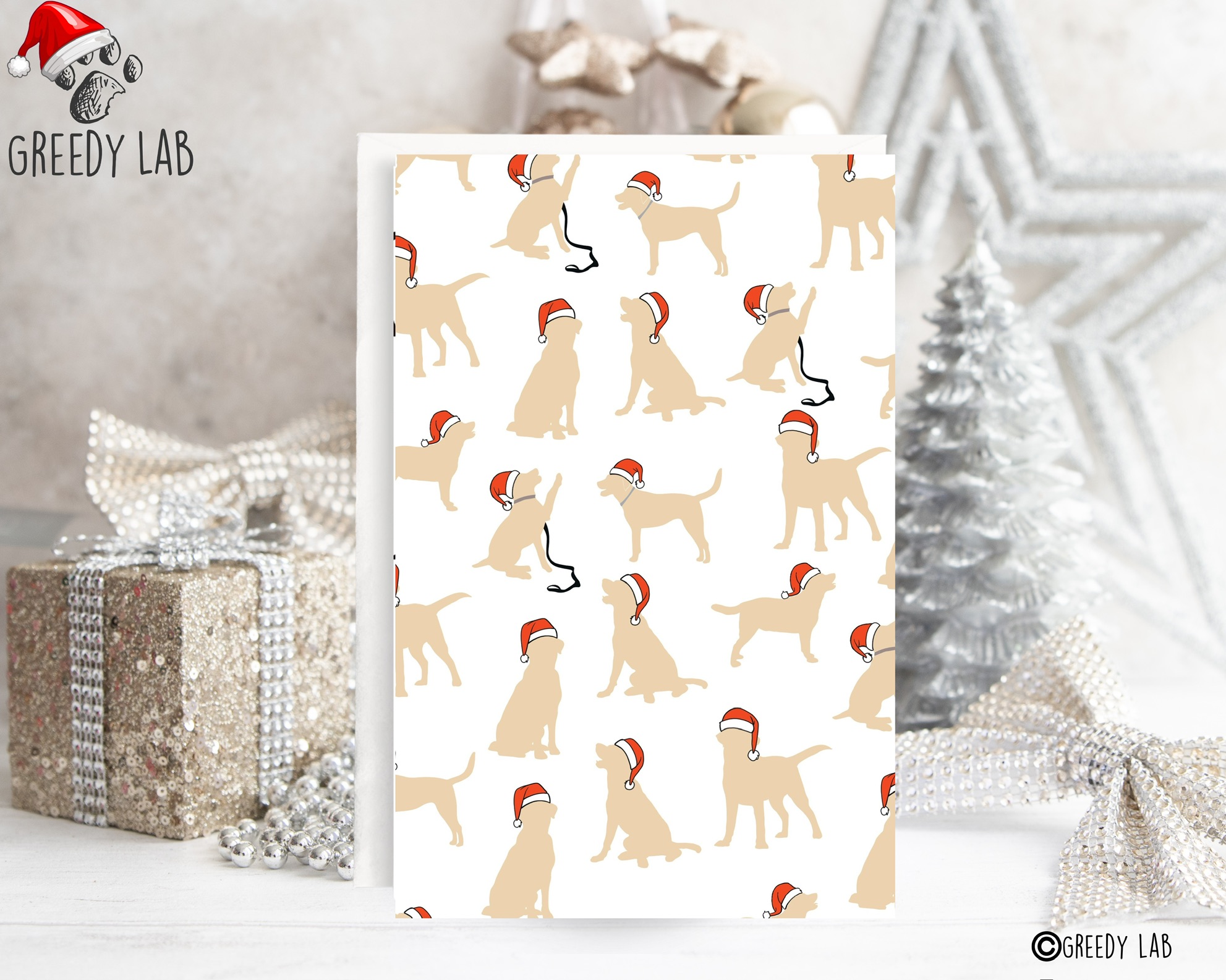 Yellow Labrador Christmas Card
