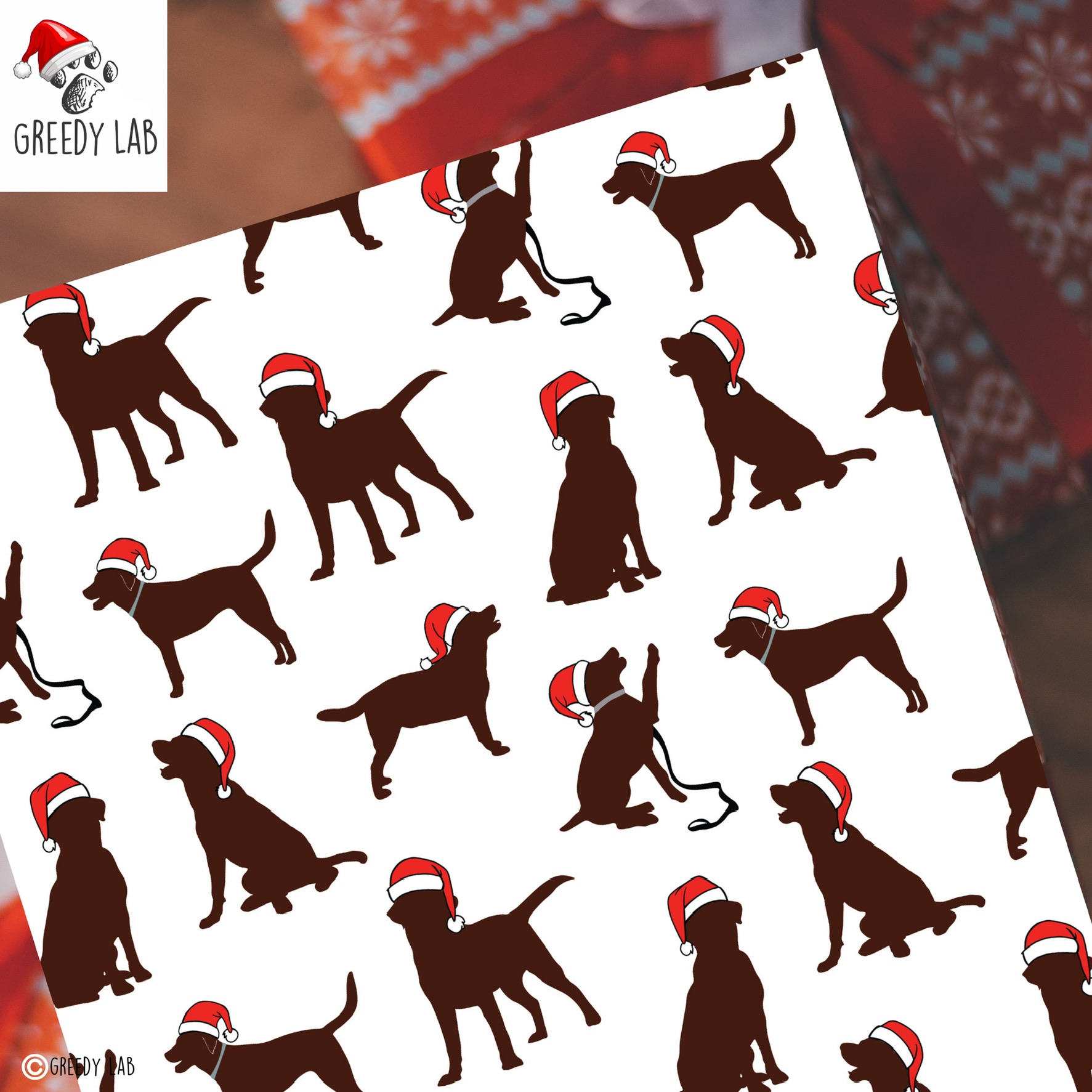 Chocolate Labrador Gift Wrap